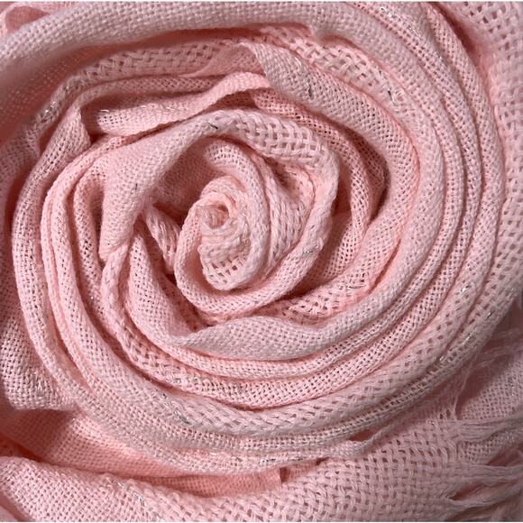 Unknown Accessories - Soft Pink Fringe Scarf 18.5" X 63"